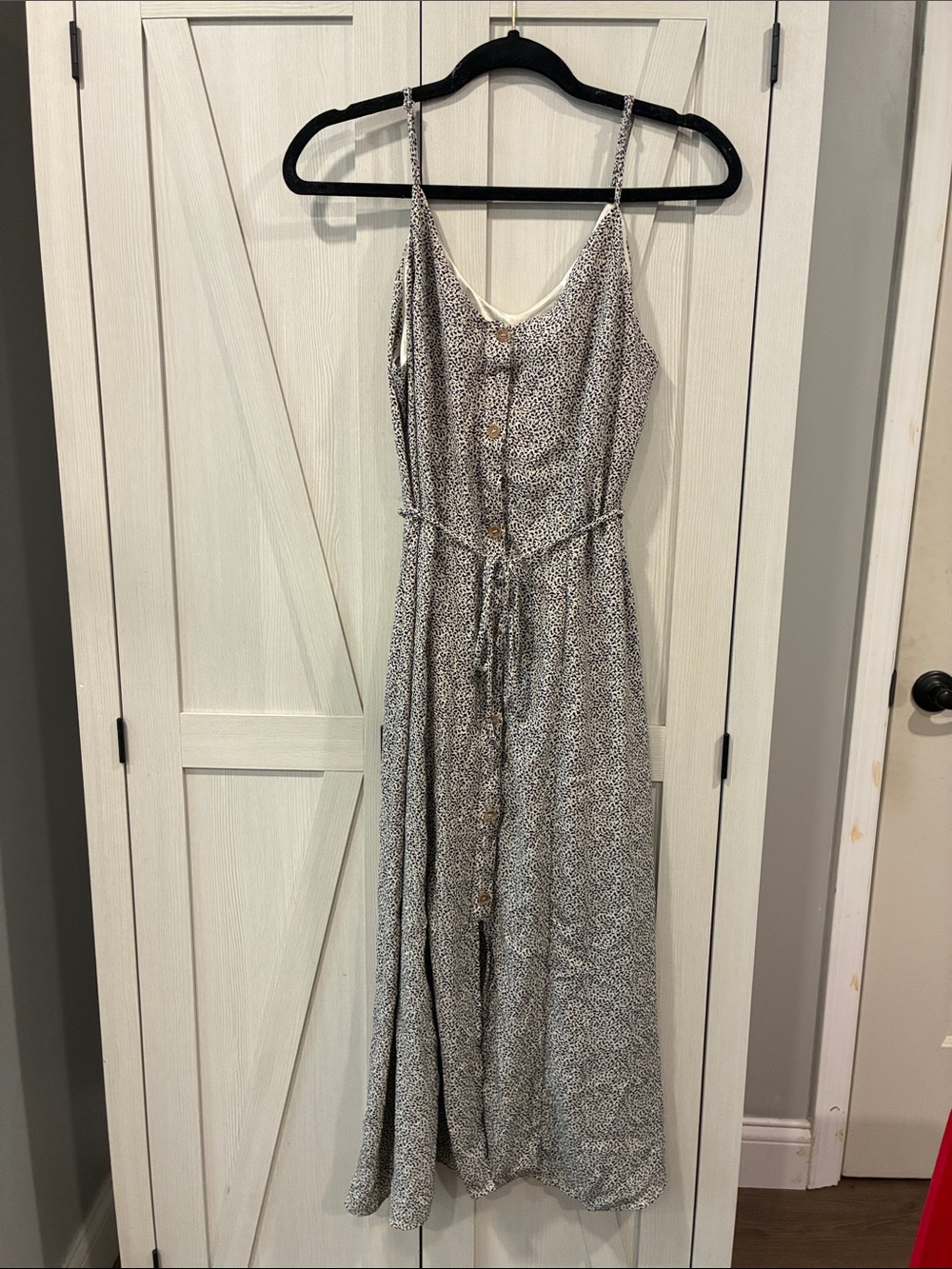Sienna Sky Black & White Spaghetti-Strap Printed Maxi Dress